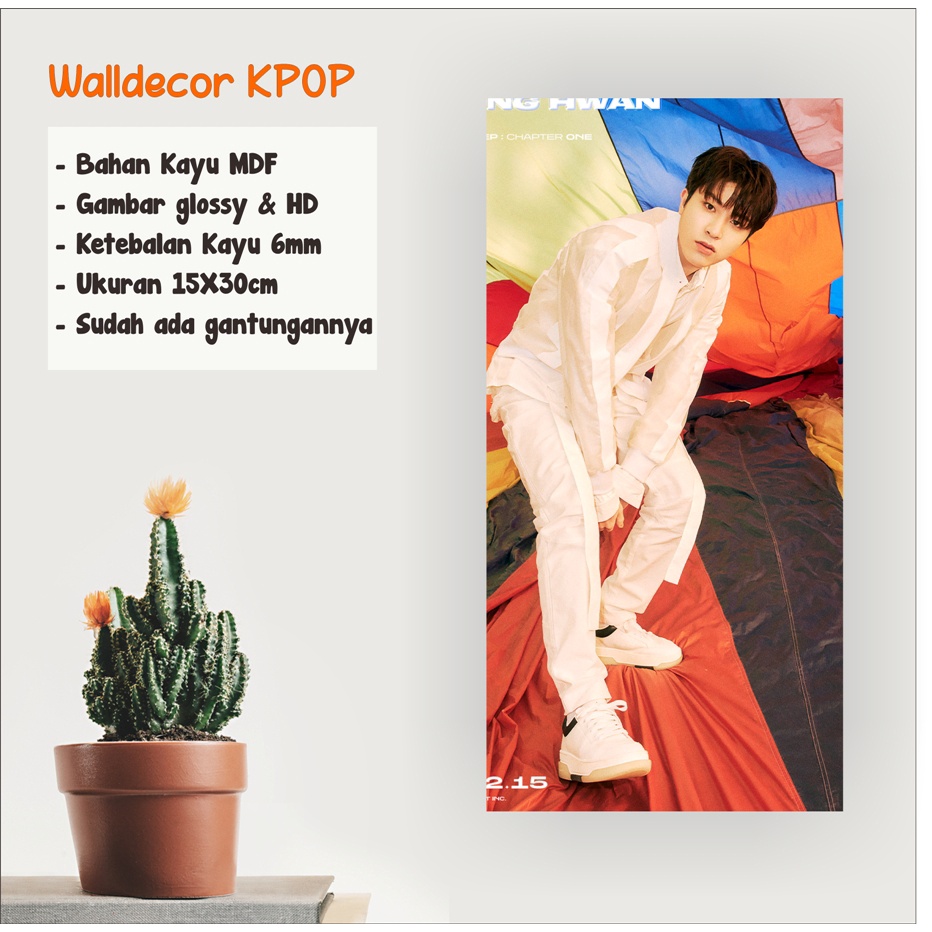 WALLDECOR TREASURE JUNGHWAN UKURAN 15X30 CM WALL DECOR POSTER KAYU HIASAN DINDING KPOP