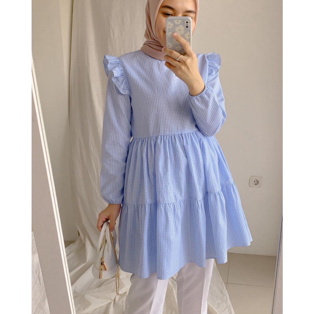 alula tunik - blouse wanita - atasan wanita kekinian - baju wanita - tunik kotak - bisa cod