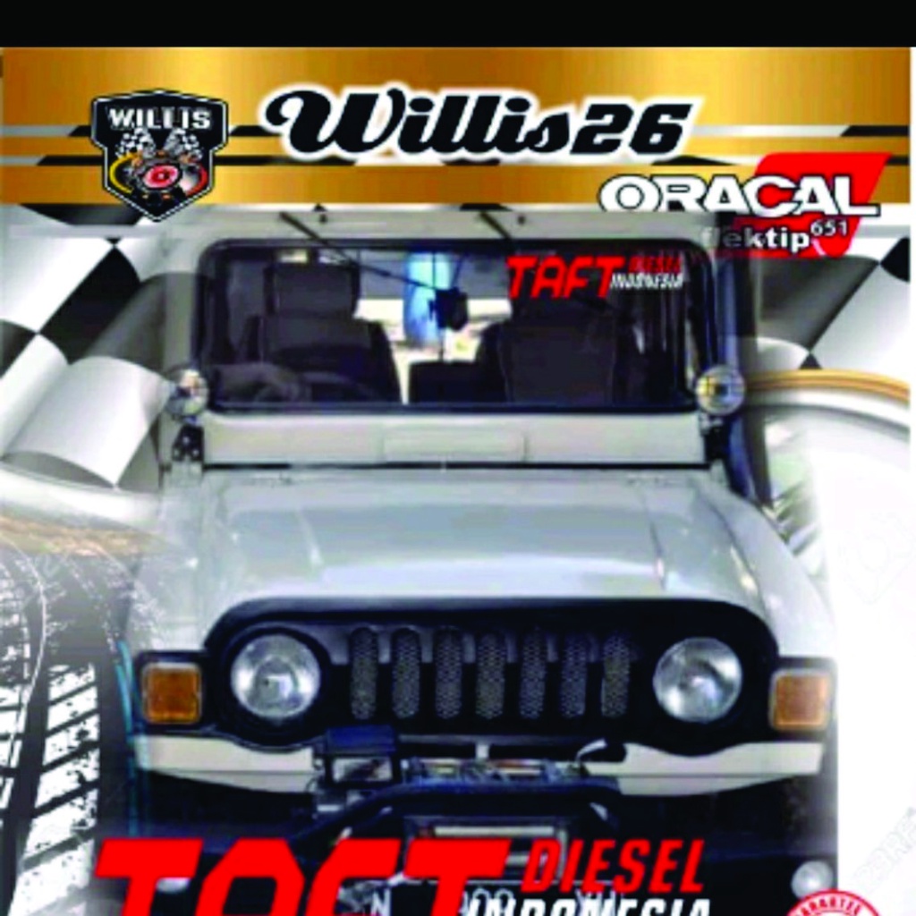Terlaris sticker stiker cutting kaca mobil TAFT DIESEL INDONESIA 30 cm