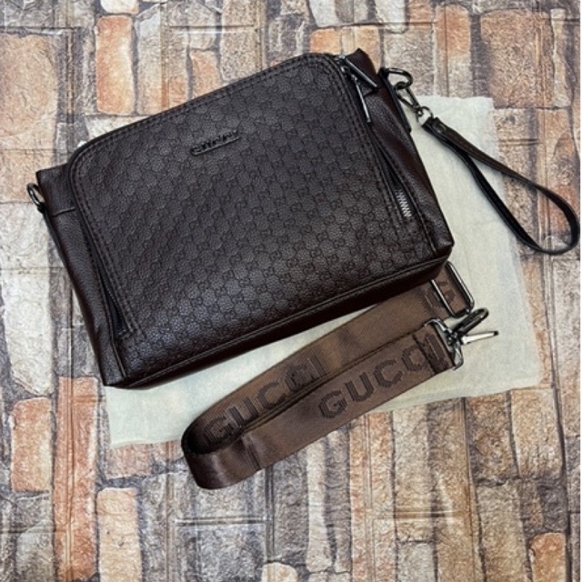 Selempang Montblanc Clutch multifungsi pria/wanita import GC 8022-3 kulit