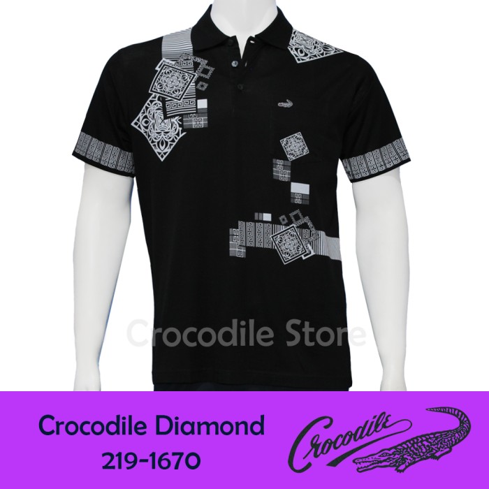 Kaos Kerah Pria Crocodile Diamond 219-1670 - Putih, M