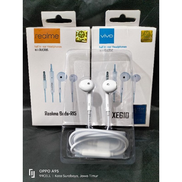 Handset handsfree earphone branded original (model R15)