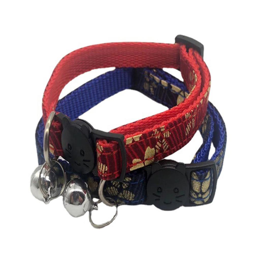 Timekey Kalung Collar Motif Kotakkotak Dengan Lonceng Untuk Anjingkucing D9K4