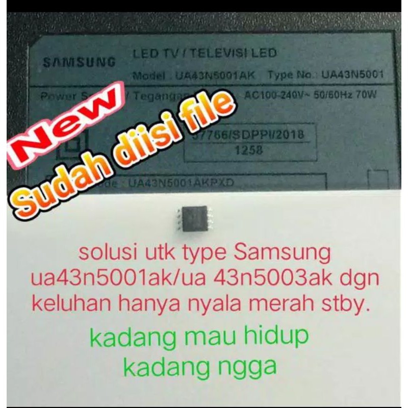 Ic eprom memory spi flash tv led samsung UA43N5001AK,UA43N5003AK