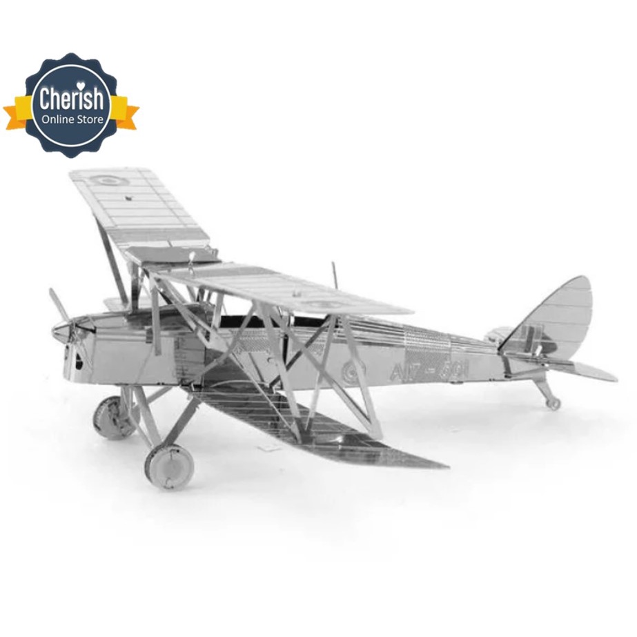 Nano 3D Puzzle TIGER MOTH PLANE | Mainan DIY Metal Puzzle MB-107