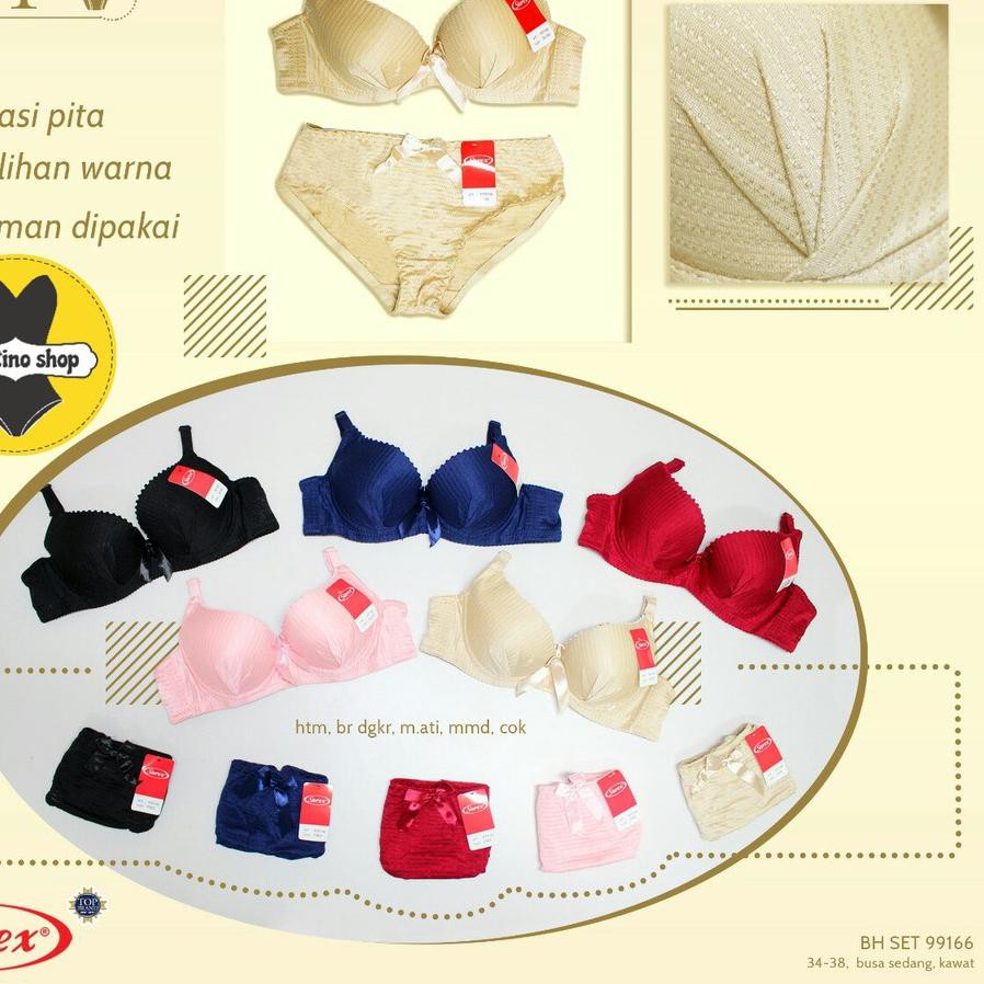 TOP PRODUK - (1set) Bh Bra Set Sorex 99166 (Cup Sedang) Tekstur Motif | Bra Satu Set Busa Pakai Kawa
