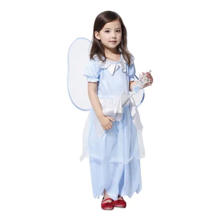 BLUE FAIRY ANGEL COSTUME anak balita haloween kostum natal malaikat