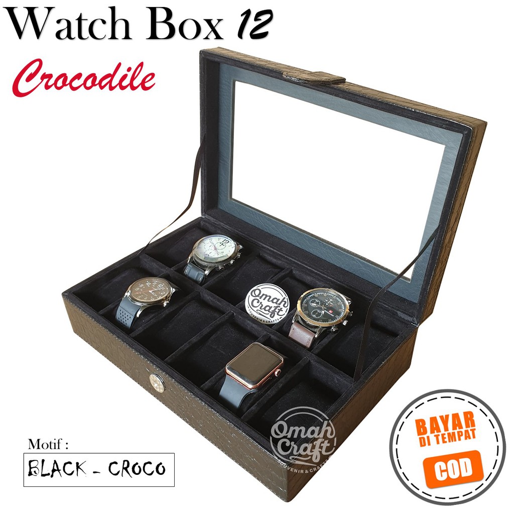 Watches Box Original isi 12 atau Kotak Jam Tangan Motif / Box Tempat Jam Termurah