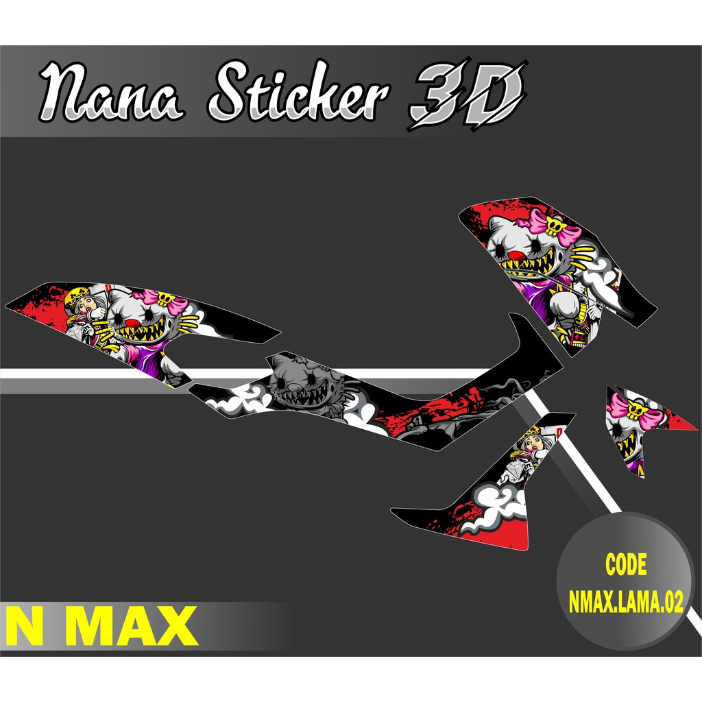 STRIPING NMAX LAMA 2019 HELLO KITY ZOMBIE VARIASI STICKER NMAX 2019 VARIASI 02
