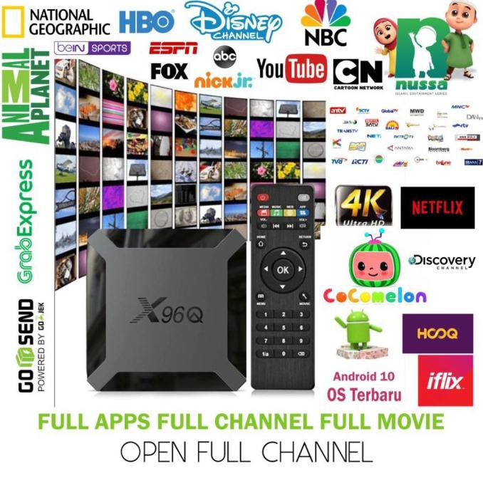 Ready&Siapkirim Android 10 Tv Box Ram 2Gb X96Q Tv Box 4K Full Hd Smart Tv Box Terbaru
