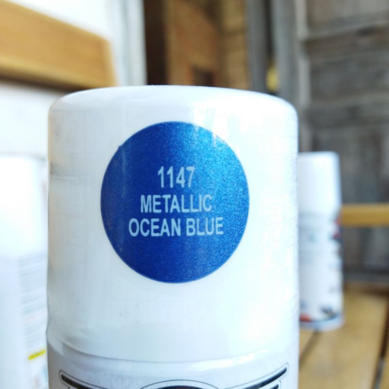 RJ LONDON 300 ml cc METALLIC METALIK OCEAN BLUE BIRU LAUT CAT SEMPROT SPRAY PAINT PILOX PILOK