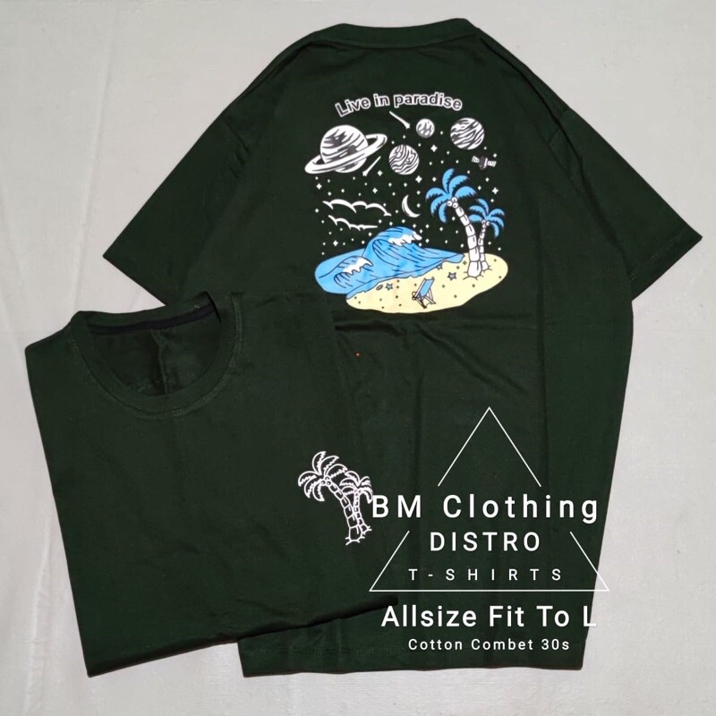 BAJU KAOS T SHIRT ATASAN DISTRO PRIA WANITA COWOK CEWEK GAMBAR BELAKANG SURFING SURF SKATE LIVE IN P