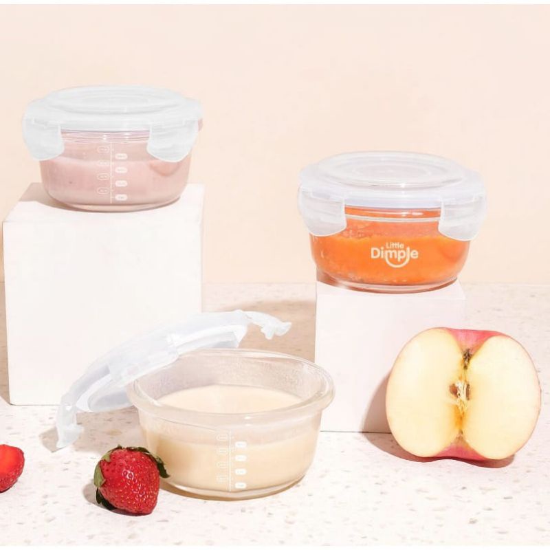 Food container little dimple A multi purpose 130ml, 160ml, 240ml bpa free borosilicate glass