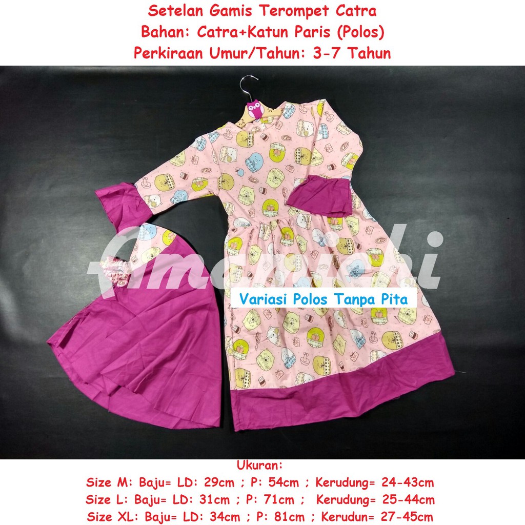 GROSIR Gamis  Terompet Catra Anak  Perempuan MIN 6 PCS MIX 