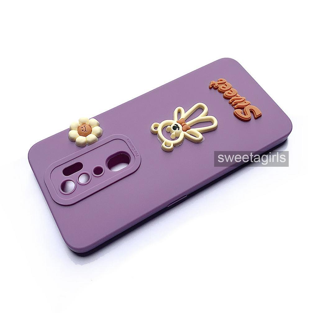 Softcase dengan boneka Timbul 3D untuk Oppo A5 (2020) - A9 (2020) ( Sama ) - Sweetacase.id - Casing Lucu - Kesing Cewek - Casing Lembut - Aksesoris Boneka Timbul - Case Bening - Lucu - Gemoy - pom pom