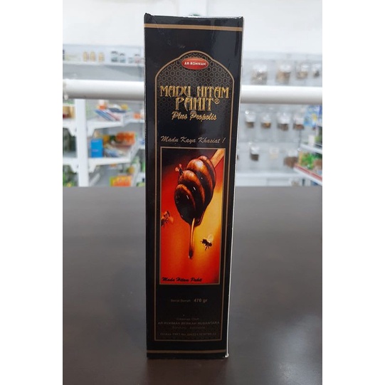 

Madu Hitam Pahit Plus Propolis 470gr