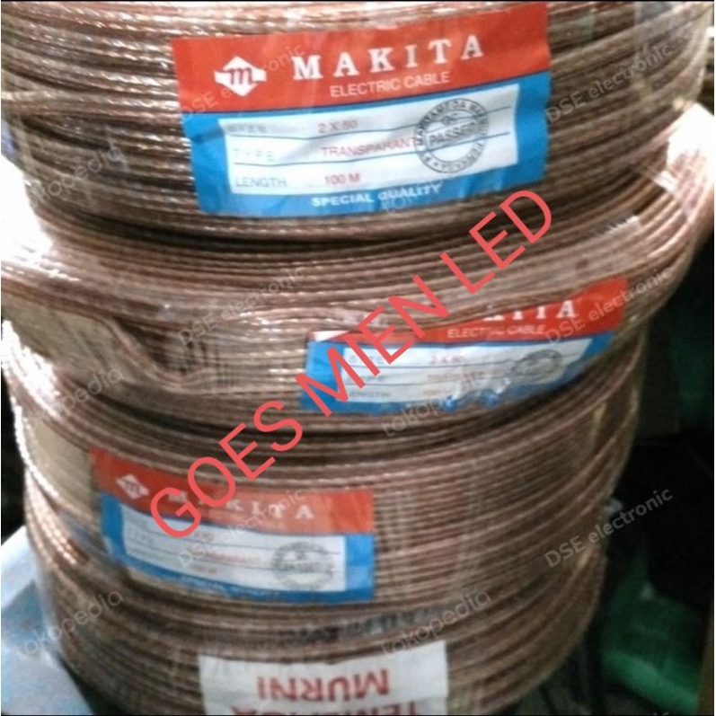 kabel speaker transparan makita 2x50 roll 100 meter