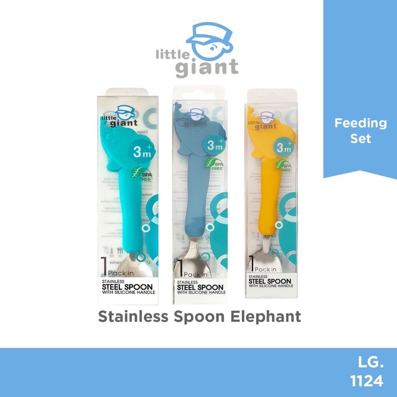 Little Giant Stainless Steel Spoon with Silicone Handle  LG1124 - Sendok bayi