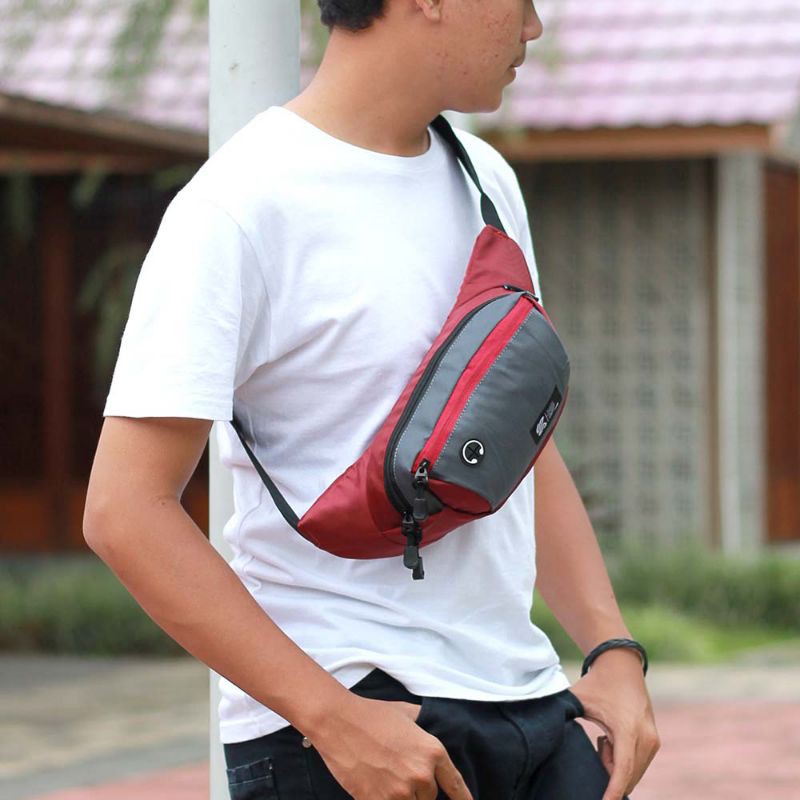 Tas Salempang Pria Waistbag Slingbag Premium Garansi Original