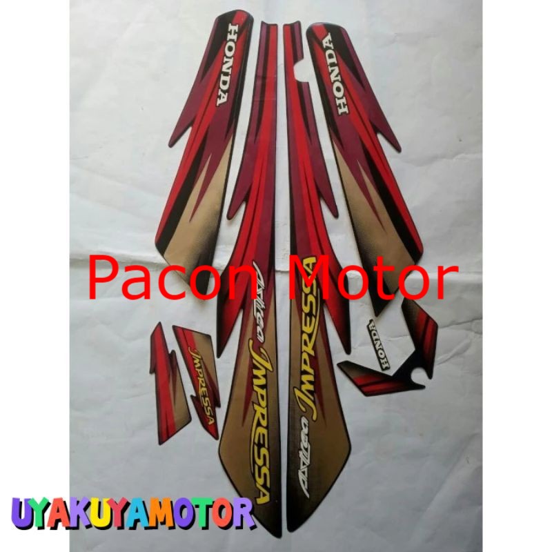 stiker striping honda astrea impressa 2000 - Hitam
