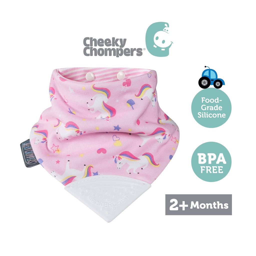 Cheeky Chompers Neckerchew - Teething Bibs Slaber Slubber Bib Celemek Baby Anak Bayi Teether Chomper Triangle Gigitan