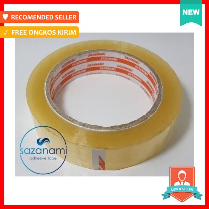 

Selotip & Double Tape - 1 Box Isolasi Bening 1" Inch X 100Y Sazanami Lakban Selotip (Gojek) Bening