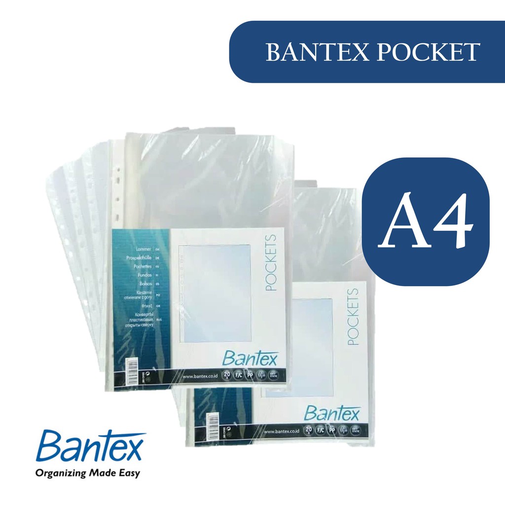 

POCKET REFILL A4/FOLIO UNTUK DISPLAY BOOK/PLASTIK POCKET BANTEX A4/FOLIO/REFILL DISPLAY BOOK BANTEX