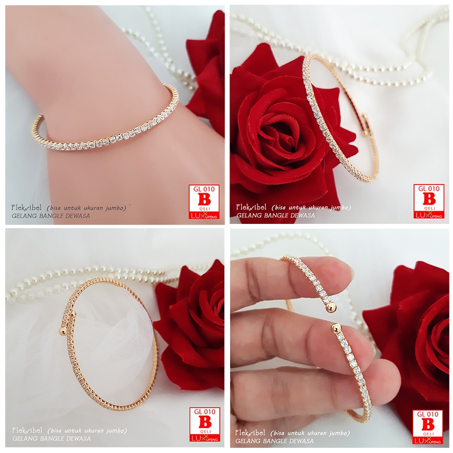 GL 010 Gelang Bebas Ukuran Free Size Gelang Lilit Gelang Fleksibel  Slap Bracelet Gelang Unik Ukuran Besar Bisa Dipakai Untuk Orang Gemuk Gelang Orang Kurus Perhiasan Wanita Emas Imitasi Gelang Bangle Slap Bracelet Luxx Xuping-3