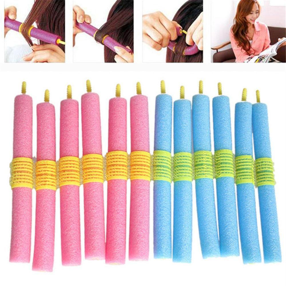 12Pcs/lot Foam Curler Hair Bendy Roller DIY Styling Tools Sponge Salon Hair Curling