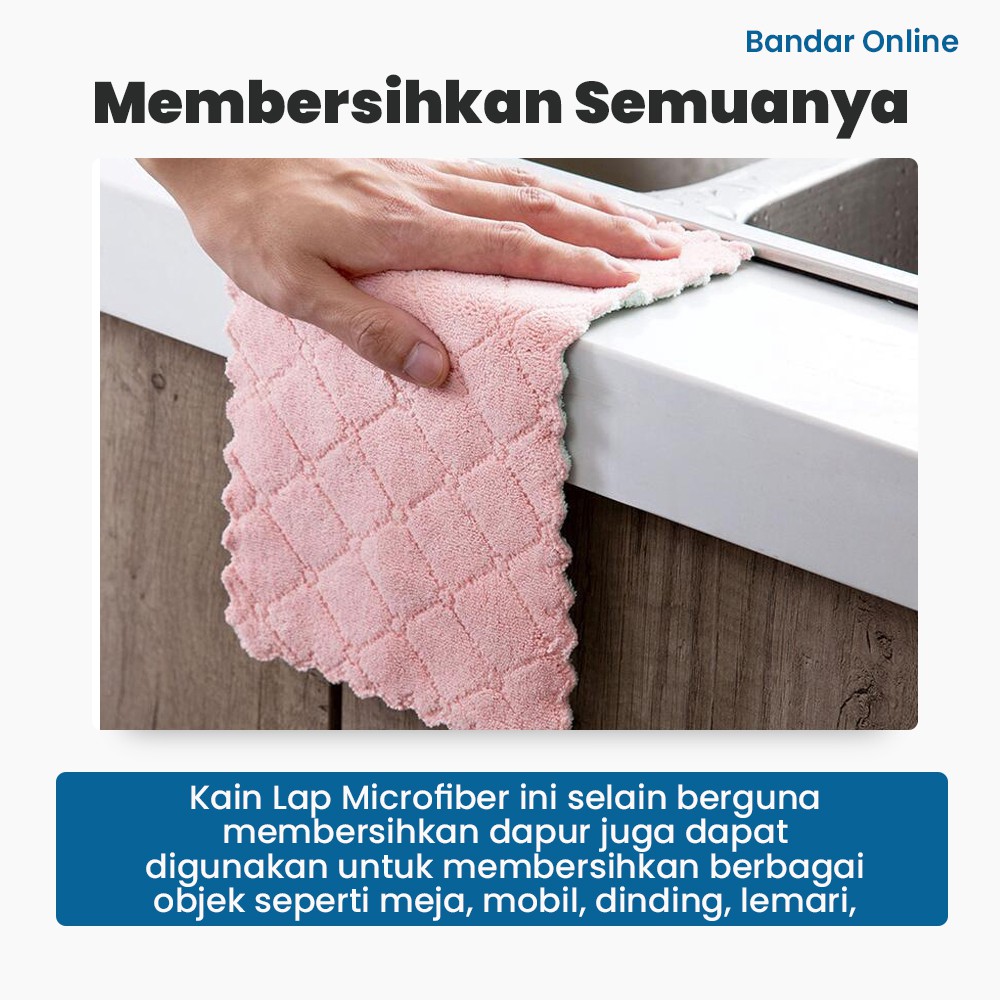 Kain Lap Dapur Microfiber Cleaning Cloth Penyerap Air dan Kotoran