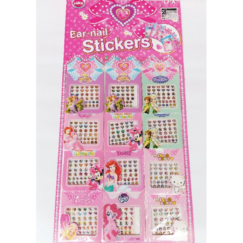 Stiker Kuku / Stiker Anting Hologram Karakter Princess Frozen dkk Lucu Banget Murah