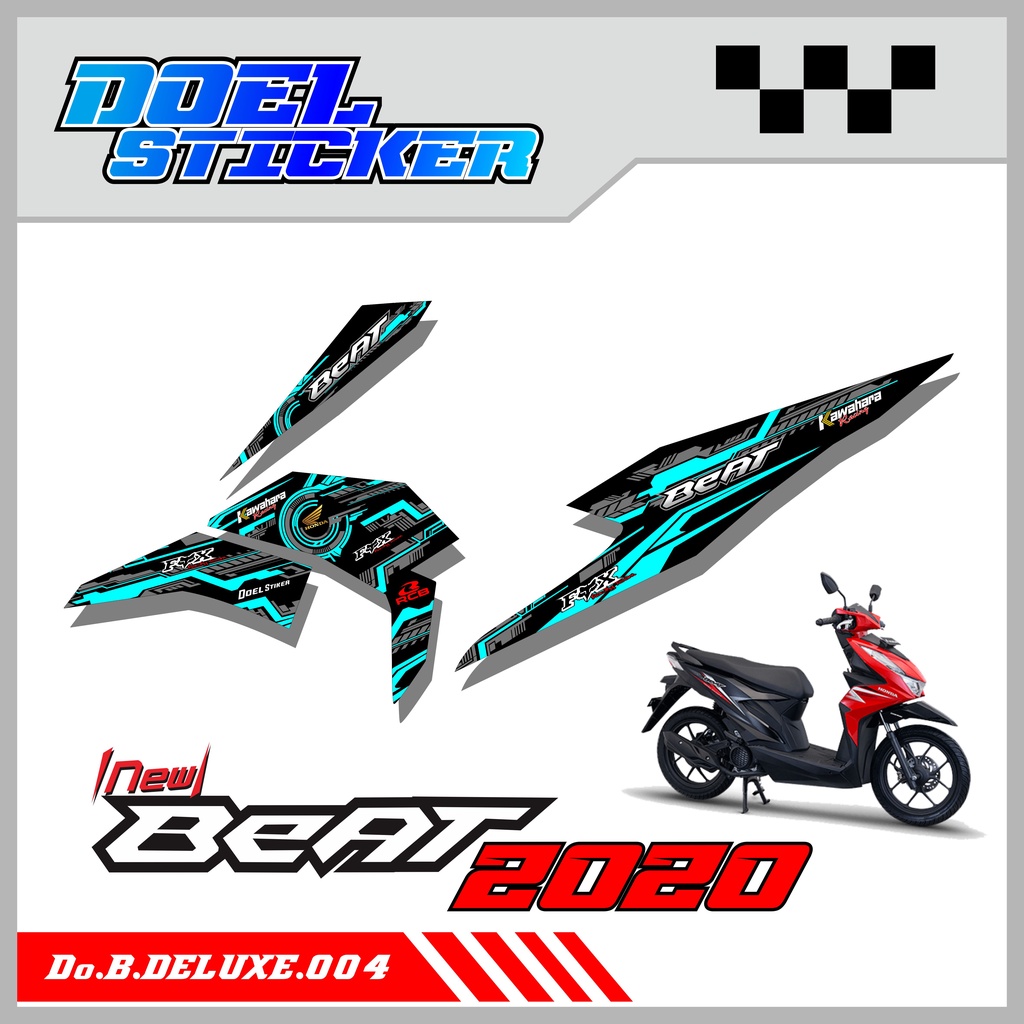 (cod) BEAT 2020 stiker striping BEAT deluxe 2020 004 VARIASI MOTIF RACING FOX