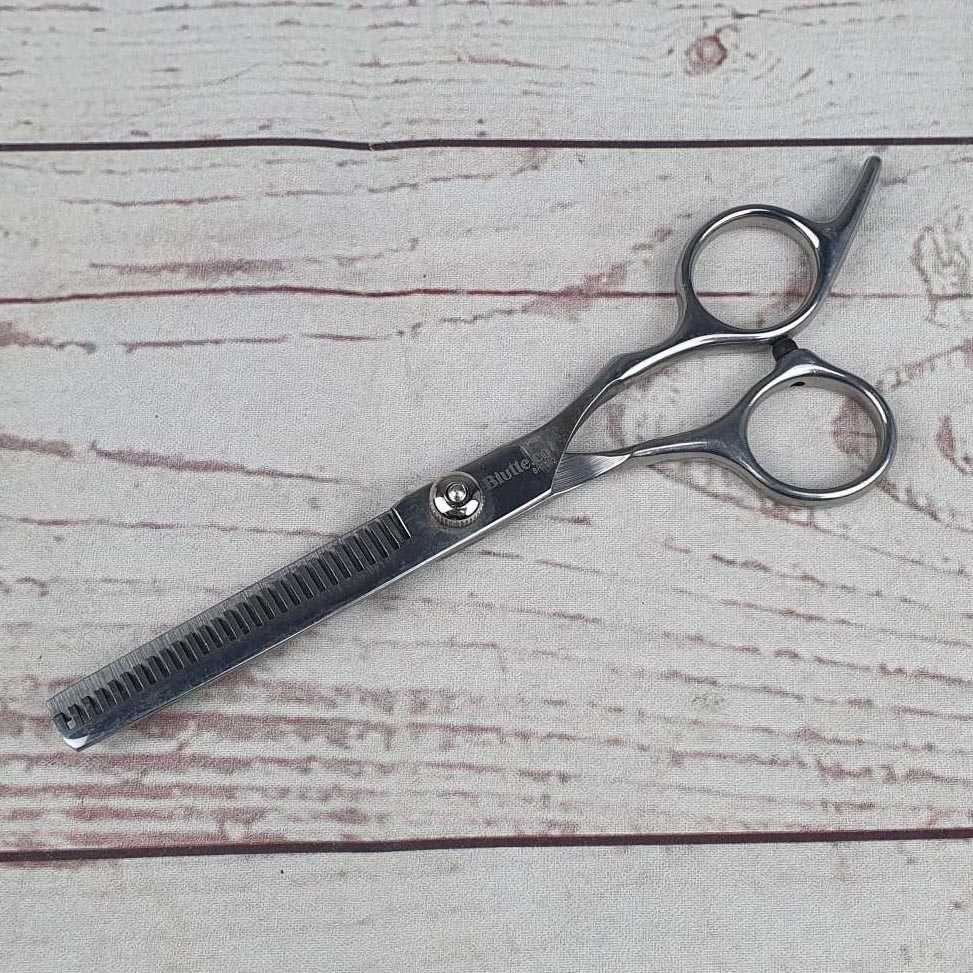 Gunting Sasak Rambut Untuk Salon Dan barbershop Professional Full Stainless Steel - BHT002 Professional Hairdressing Haircut Scissors 6 Inch 440C Barber Shop Hairdresser's Cutting Thinning Tools High Quality Salon Set