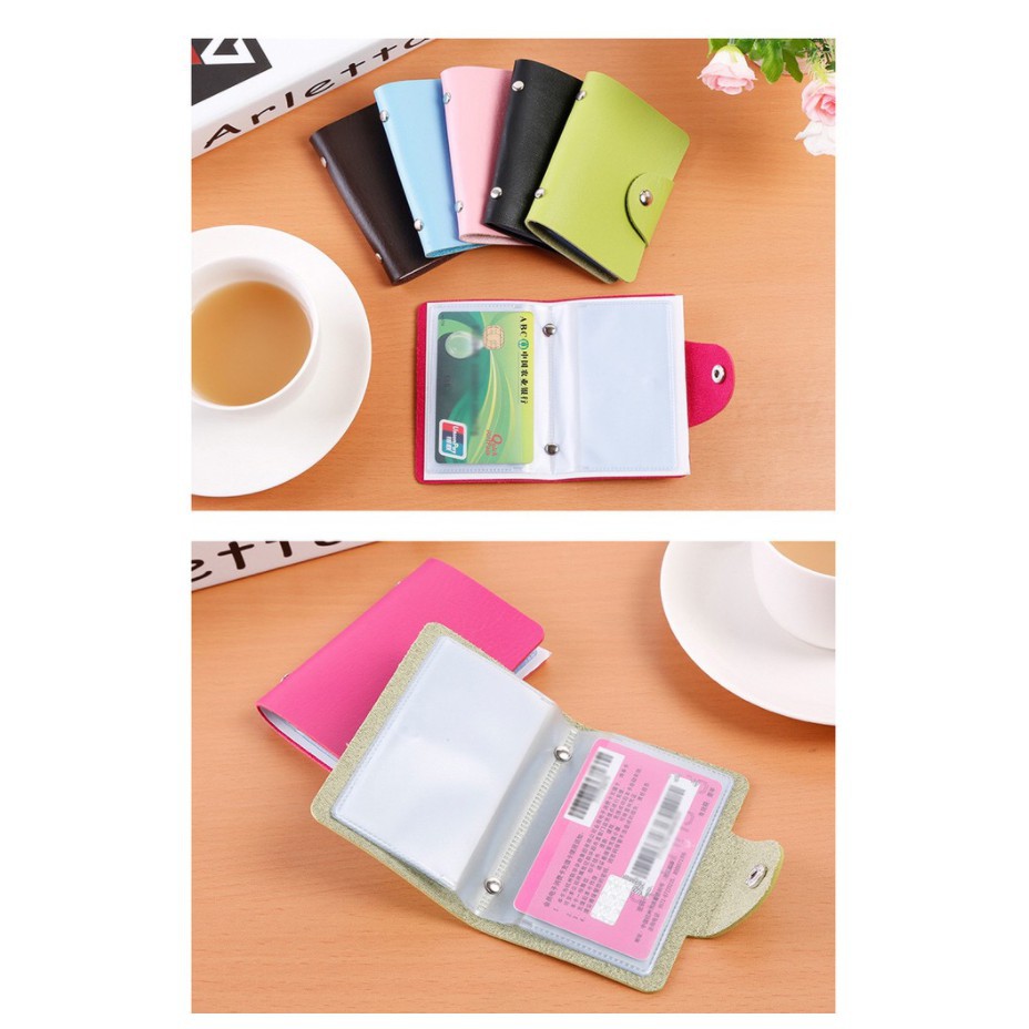 PA DOMPET KARTU KULIT WARNA WARNI 24 KARTU / SOUVENIR PERNIKAHAN TEMPAT KARTU NAMA ATM KTP TF076