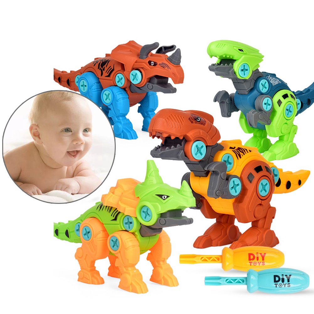 【TK】Kids Disassembly Assembly Dinosaur Toy Set Screw Nut Combination Assembling Dinosaurs Children Educational Toys