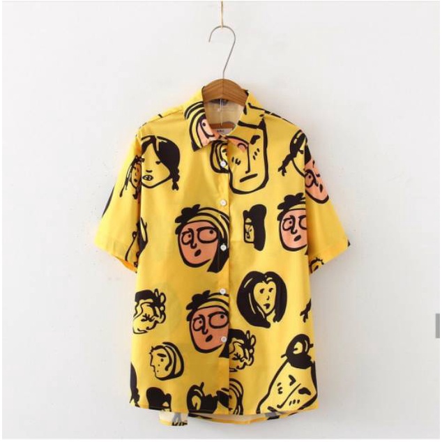 AFI - SALE - Kemeja Oversize Leher Lapel Kartun-6