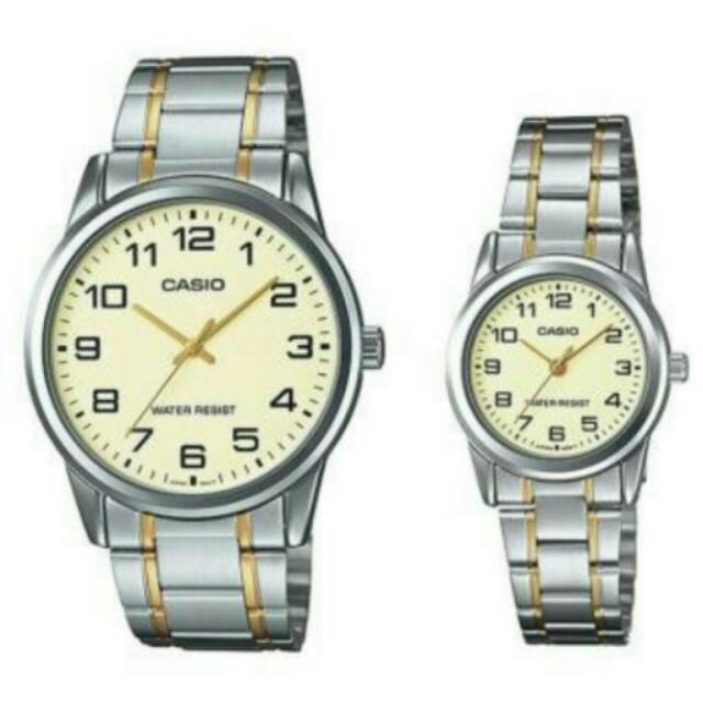 JAM TANGAN COUPLE CASIO RANTAI ORIGINAL GARANSI INTERNASIONAL TAHAN AIR ELEGANT HARGA  BERSAHABAT...