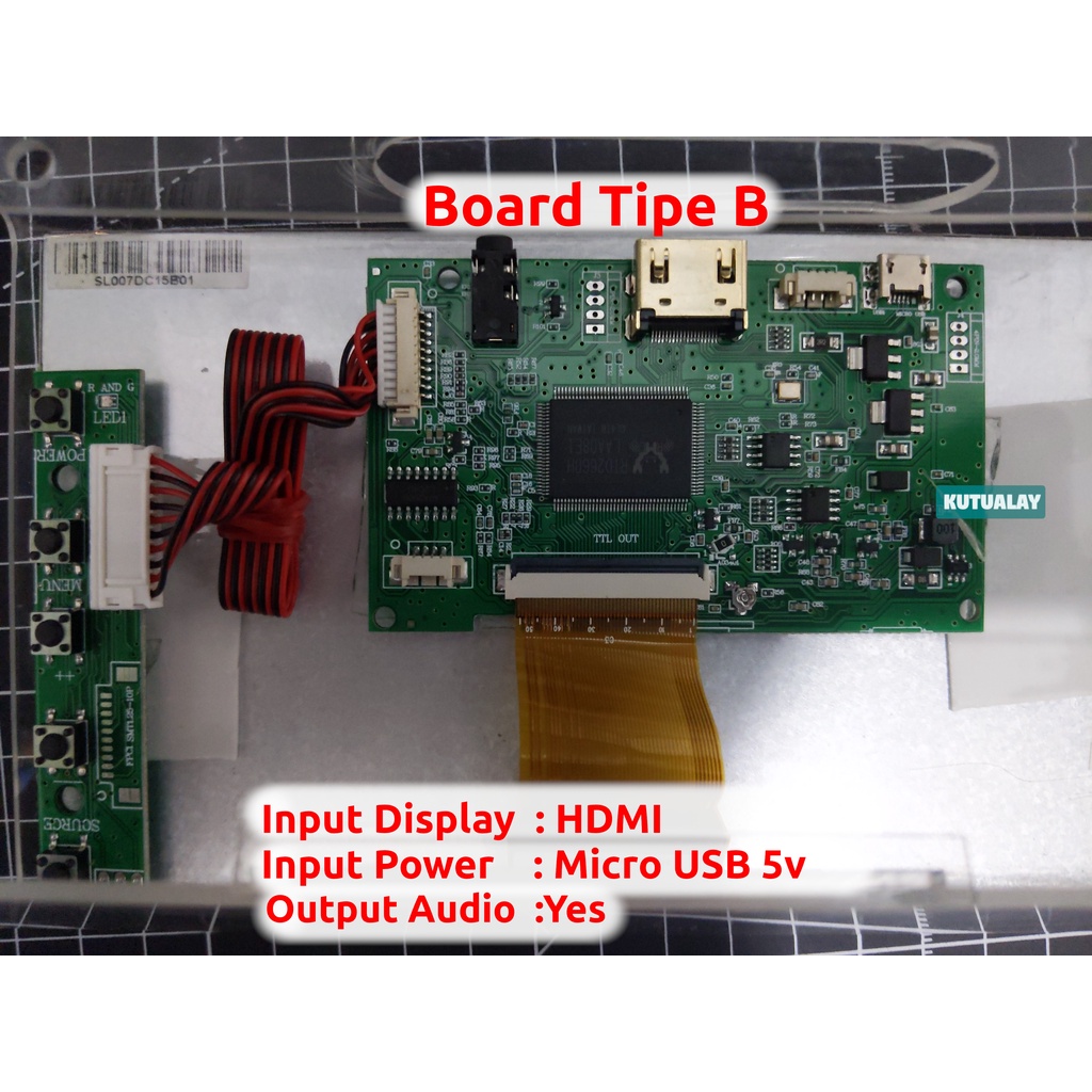 Paket Monitor LCD 7 Inch HDMI VGA AV TTL 50 Pin LVDS PC Windows  Laptop Raspberry Pi Display