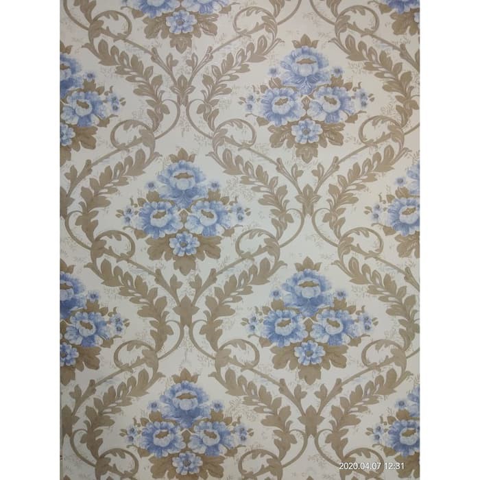 Wallpaper Dinding Motif Blue Bery  Ukuran Panjang 10Meter x Lebar 45CM