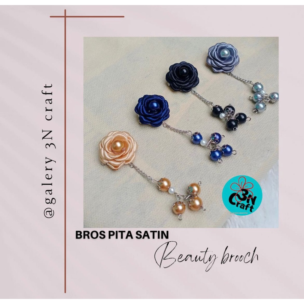 Bros pita satin mawar juntai