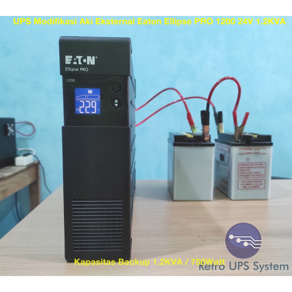 UPS Modifikasi Aki Eksternal Eaton Ellipse PRO 1200 24V 1200VA 750W