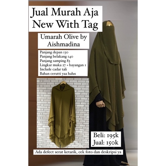 NWT ummarah khimar olive khimar by aishmadina
