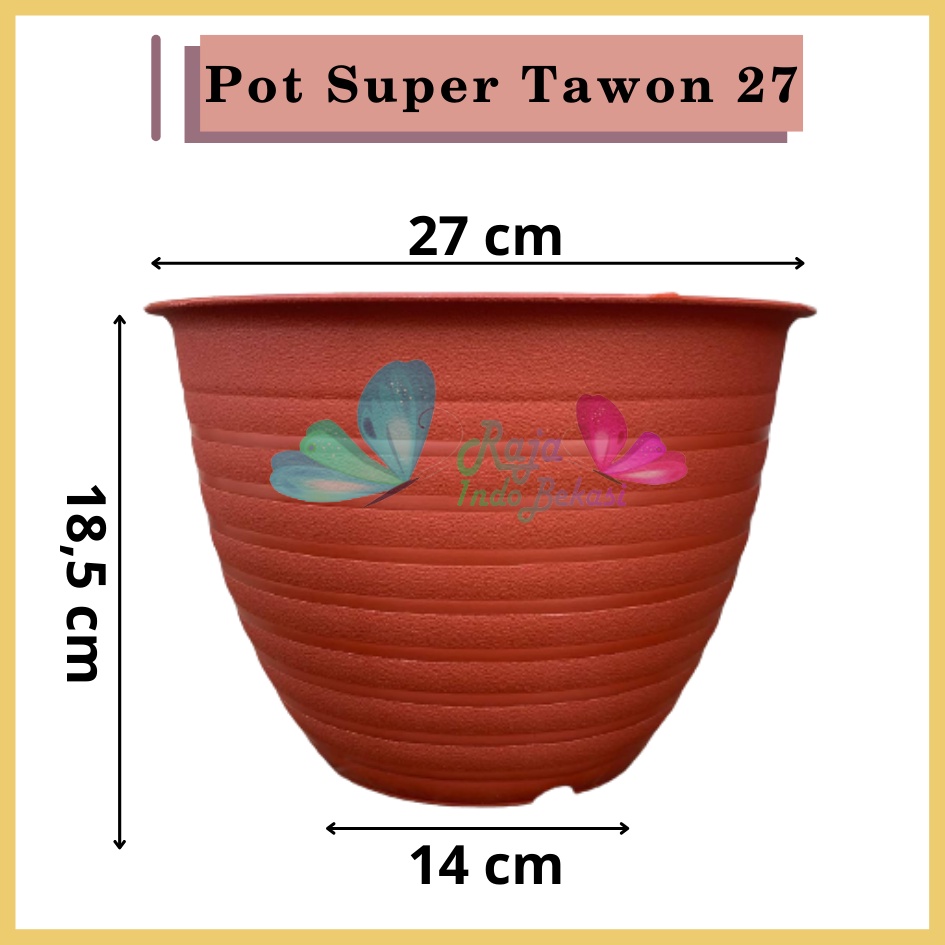 Pot Super Tawon 27 Cm Merah BataTerracota Terracotta Merah Coklat By Garden Of Love Tawon Pot 27CM - Bukan Pot Tawon Madu Jet Gusi 30 32CM