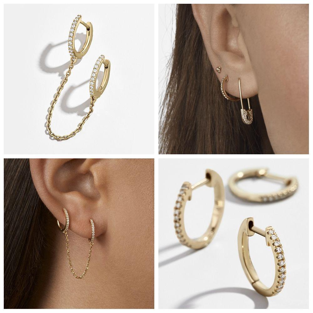 R-flower Round Hoop Earrings Wanita Pria Fashion Pernikahan Pertunangan Cubic Zirconia Berlian Putih Earrings