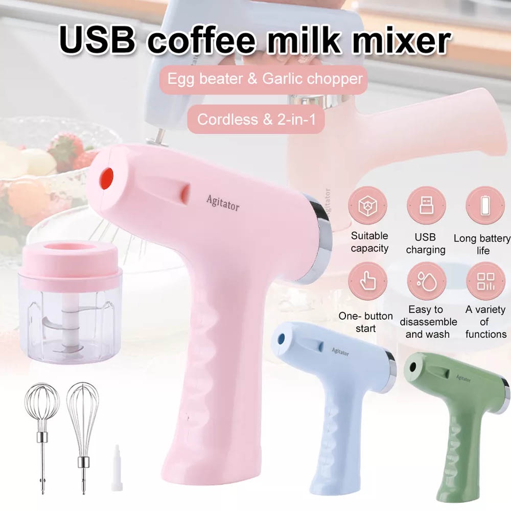 Mixer dan Chopper 3 in 1 USB charger versi 11 MC439 - mini Hand Mixer kopi RANDOM