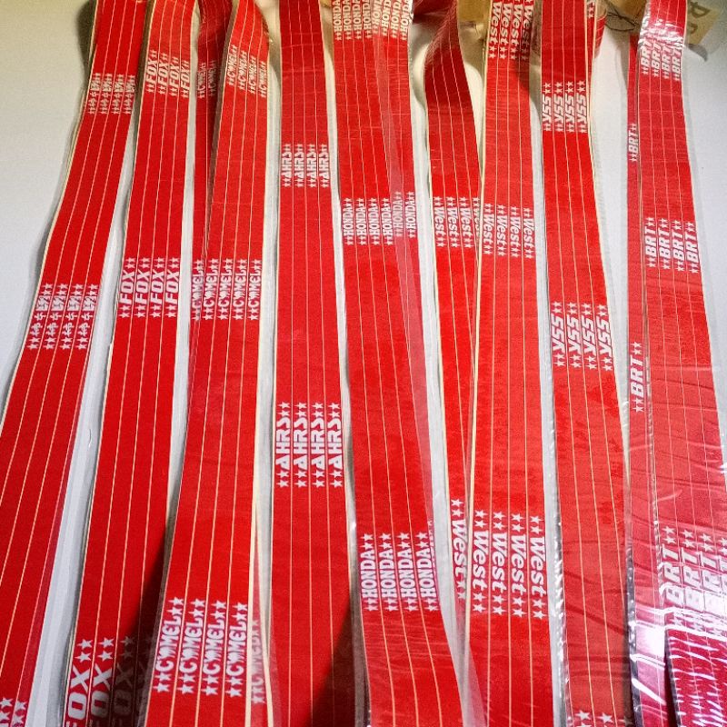 sticker list velg motor tulisan universal merah