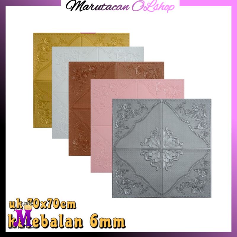 WALLPAPER FOAM / WALLFOAM BRICKFOAM 3D MOTIF BUNGA BATIK