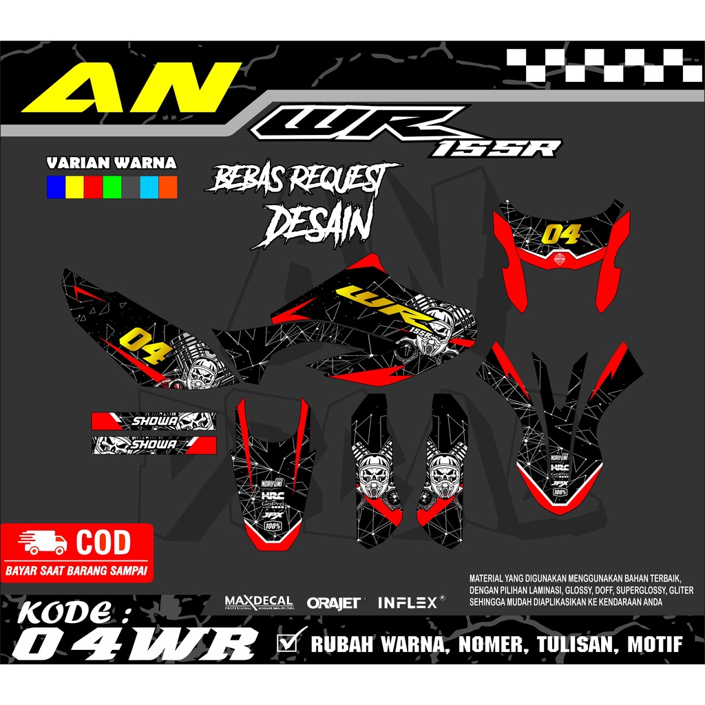 

Decal Sticker Yamaha WR 155R Full body Glossy/ Premium/ Custom