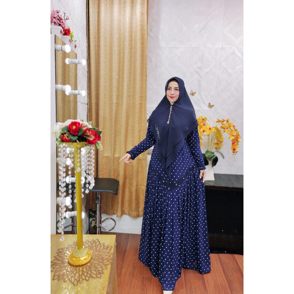 Syari Wafa Polka Baru  By As Maryam ORI Hijab Gamis Syari Kekinian BestSeller Terlaris Termurah Orig