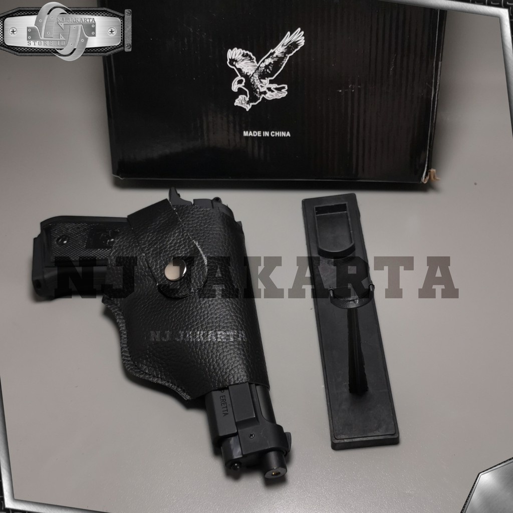 KOREK API PISTOL PLUS SARUNG KULIT SKALA 1:1 MIRIP DENGAN ASLI BISA DI KOKANG API GAS LASER BLUE